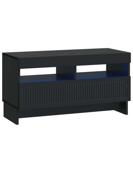 Mobile TV LED a 5 pezzi Nero Legno ingegnerizzato