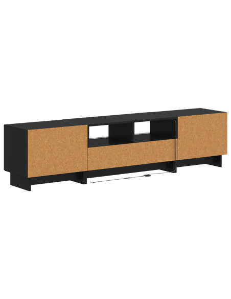 Mobile TV LED a 5 pezzi Nero Legno ingegnerizzato