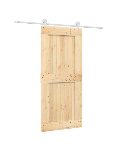 Porta scorrevole Naturale e Bianco 90 x 210 cm