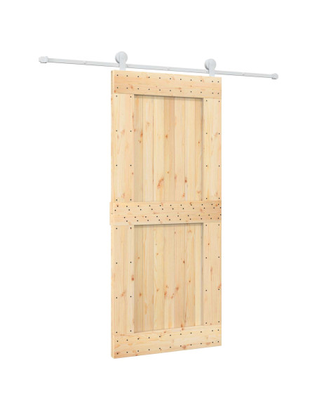 Porta scorrevole Naturale e Bianco 90 x 210 cm
