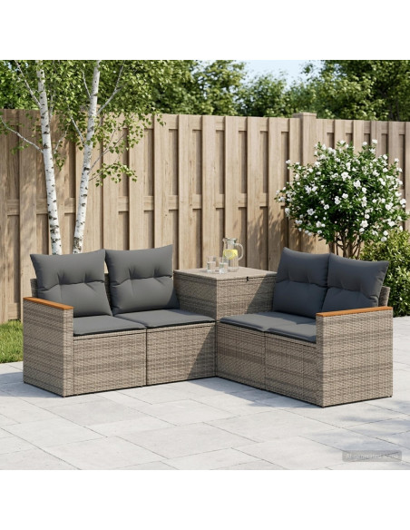 Set di divani 5 pz Grigio e Grigio Scuro