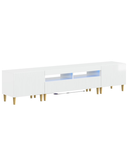 Mobile TV LED a 5 pezzi Bianco Lucido Legno ingegnerizzato