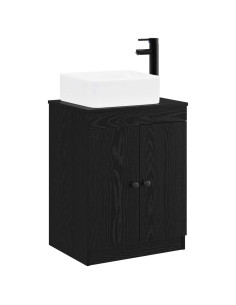 Set di mobili per il bagno Rovere Nero Legno ingegnerizzato 2