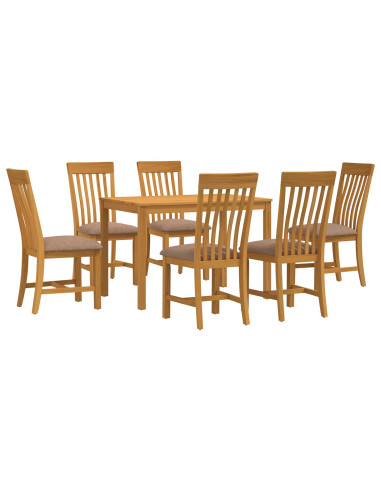 Set da pranzo 7 pz Grigio Legno di Quercia Massello