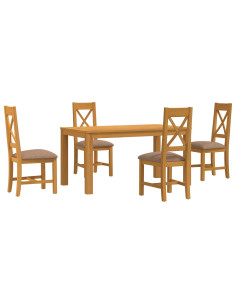 Set da pranzo 5 pz Grigio Legno di Quercia Massello 2
