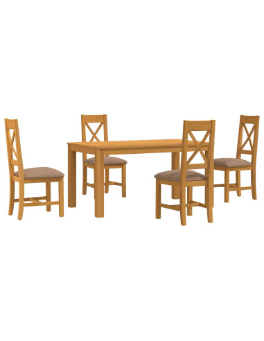 Set da pranzo 5 pz Grigio Legno di Quercia Massello