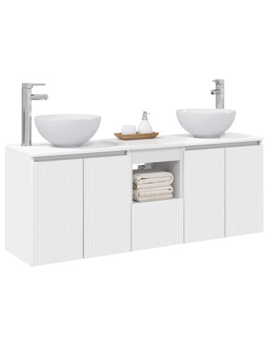 Set di Armadi da Bagno 3 pz Bianco 49,5 x 35 x 63 cm
