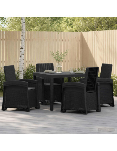 Set da Pranzo per Giardino 5 pz Antracite PP