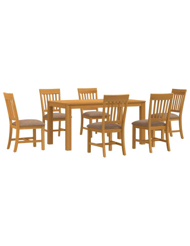 Set da pranzo 7 pz Grigio Legno di Quercia Massello