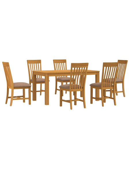 Set da pranzo 7 pz Grigio Legno di Quercia Massello