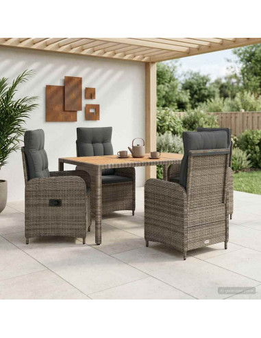 Set da pranzo per esterni 5 pz Grigio chiaro e grigio scuro