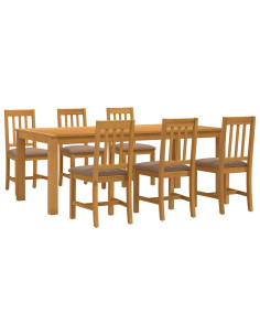 Set da pranzo 7 pz Grigio Legno di Quercia Massello 2