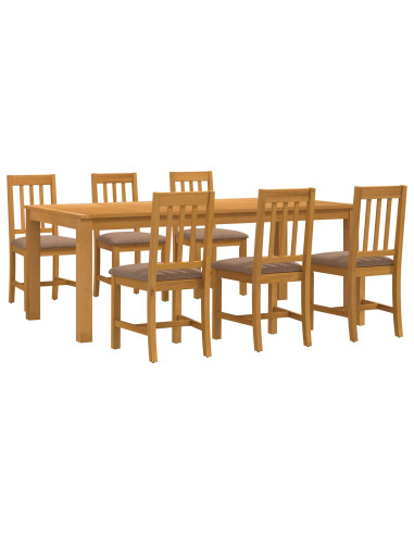 Set da pranzo 7 pz Grigio Legno di Quercia Massello