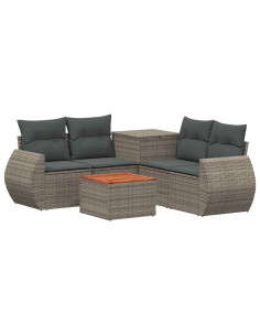 Set di divani 6 pz Grigio e Grigio Scuro 2