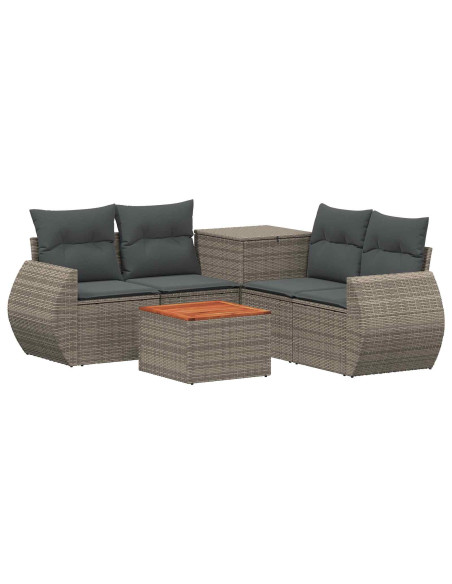 Set di divani 6 pz Grigio e Grigio Scuro