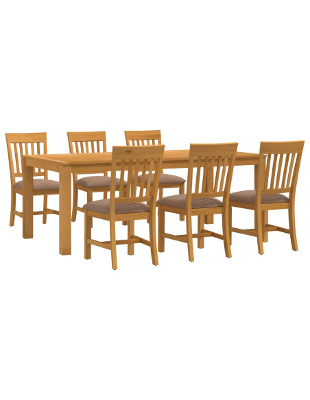 Set da pranzo 7 pz Grigio Legno di Quercia Massello