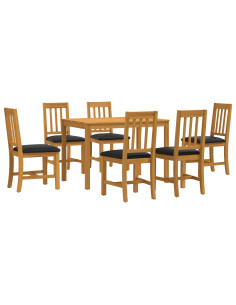 Set da pranzo 7 pz Nero Legno di Quercia Massello 2