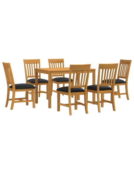 Set da pranzo 7 pz Nero Legno di Quercia Massello