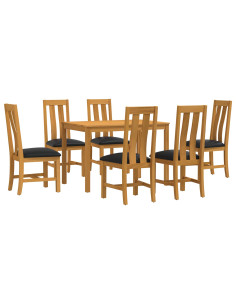 Set da pranzo 7 pz Nero Legno di Quercia Massello 2