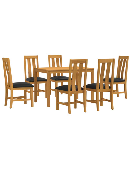Set da pranzo 7 pz Nero Legno di Quercia Massello
