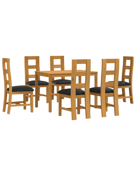 Set da pranzo 7 pz Nero Legno di Quercia Massello