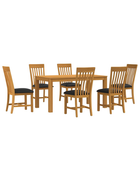 Set da pranzo 7 pz Nero Legno di Quercia Massello