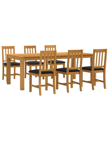 Set da pranzo 7 pz Nero Legno di Quercia Massello