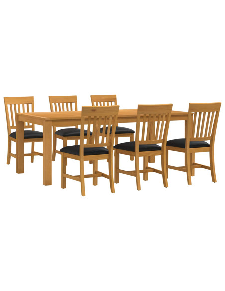Set da pranzo 7 pz Nero Legno di Quercia Massello