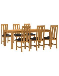 Set da pranzo 7 pz Nero Legno di Quercia Massello 2