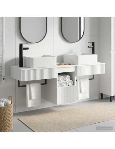 Set di mobili per il bagno 3 pz Bianco Lucido