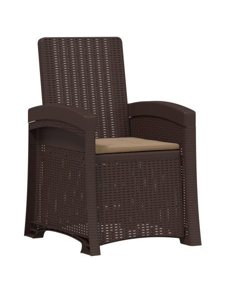 Set da Pranzo per Giardino 5 pz Marrone e Tortora PP