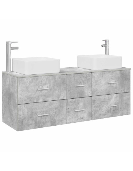 Set di Armadi da Bagno 3 pz Grigio Cemento 49,5 x 41 x 63 cm