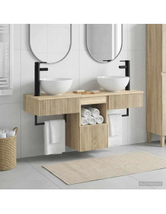 Set di mobili per il bagno 3 pz Rovere Sonoma