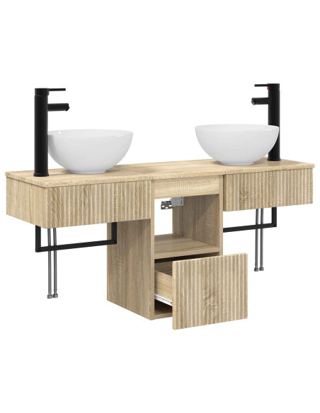 Set di mobili per il bagno 3 pz Rovere Sonoma