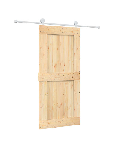 Porta scorrevole Naturale e Bianco 95 x 210 cm
