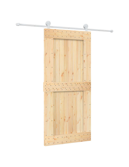 Porta scorrevole Naturale e Bianco 95 x 210 cm