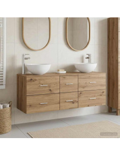 Set di Armadi da Bagno 3 pz Rovere Artigianale