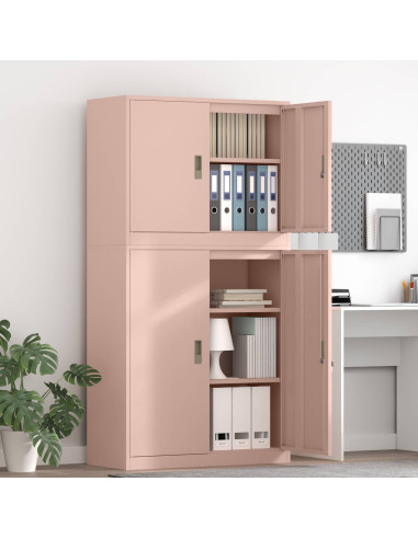 Armadio 2 pz Rosa 90 x 40 x 175 cm Acciaio Bloccabile