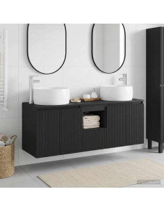 Set di Armadi da Bagno 3 pz Nero 49,5 x 44,5 x 66 cm