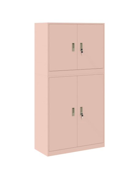 Armadio 2 pz Rosa 90 x 40 x 175 cm Acciaio Bloccabile
