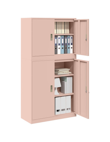 Armadio 2 pz Rosa 90 x 40 x 175 cm Acciaio Bloccabile