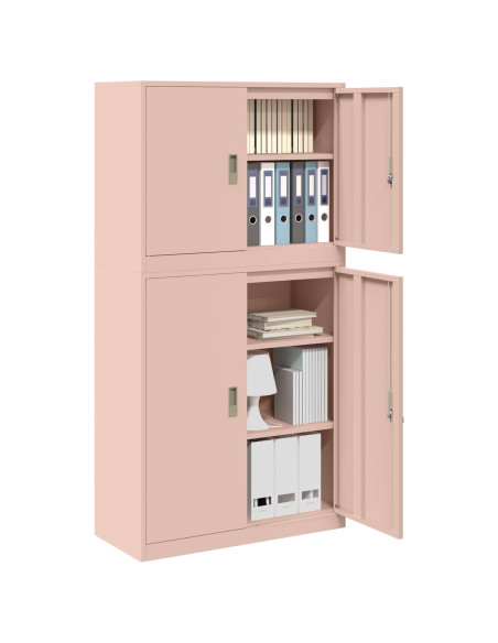 Armadio 2 pz Rosa 90 x 40 x 175 cm Acciaio Bloccabile