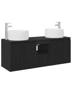 Set di Armadi da Bagno 3 pz Nero 49,5 x 44,5 x 66 cm 2