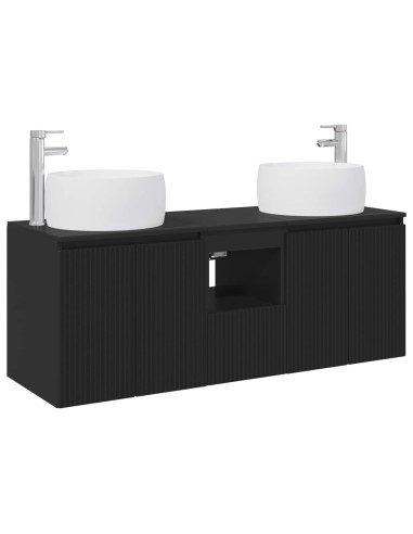 Set di Armadi da Bagno 3 pz Nero 49,5 x 44,5 x 66 cm