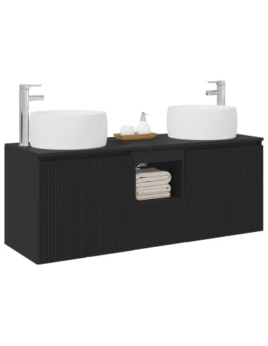 Set di Armadi da Bagno 3 pz Nero 49,5 x 44,5 x 66 cm