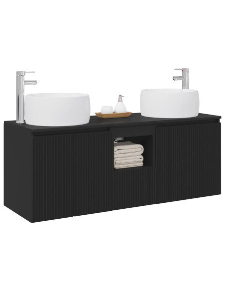 Set di Armadi da Bagno 3 pz Nero 49,5 x 44,5 x 66 cm