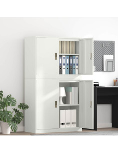 Armadio 2 pz Bianco 90 x 40 x 160 cm Acciaio Bloccabile