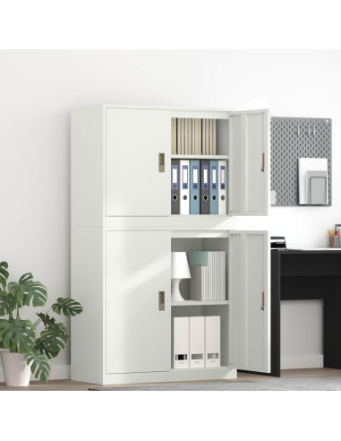 Armadio 2 pz Bianco 90 x 40 x 160 cm Acciaio Bloccabile