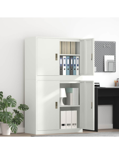 Armadio 2 pz Bianco 90 x 40 x 160 cm Acciaio Bloccabile