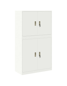 Armadio 2 pz Bianco 90 x 40 x 160 cm Acciaio Bloccabile 2